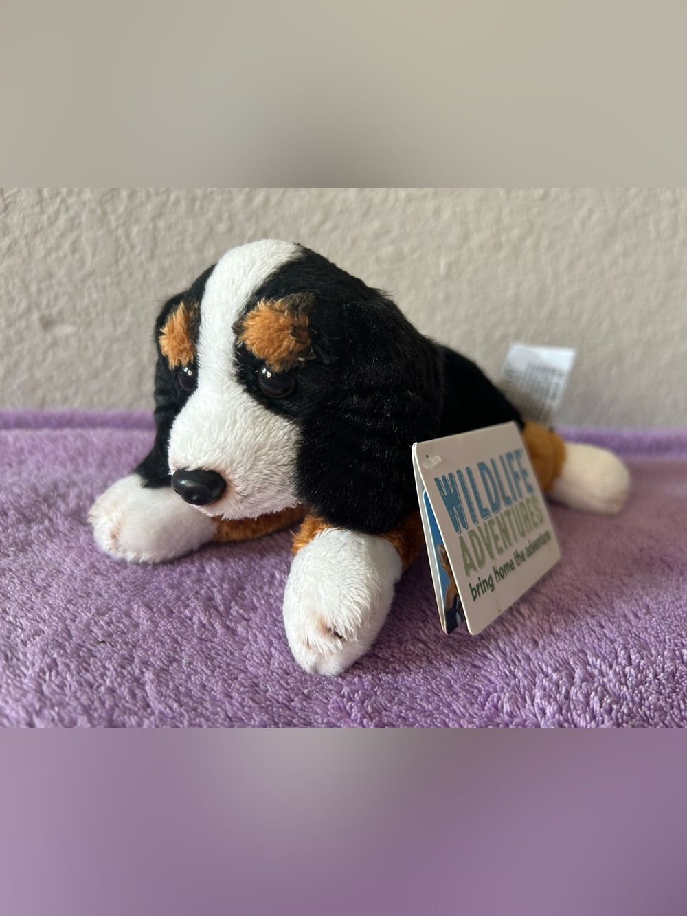 Wildlife Adventures Bernese Mountain Dog Puppy  Stuffed Plush Toy 8” NWT